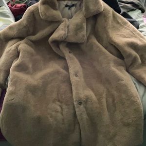 Collar Faux Fur Coat